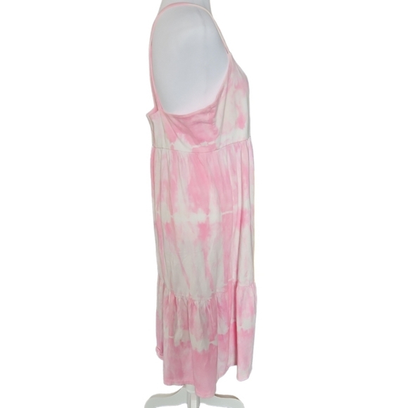GAP Pink White Tie-Dye Midi Spaghetti Strap Babydoll Dress 100% Cotton PTP:18.5" - Picture 4 of 6